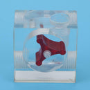 G1/4 Square 3 Impeller Flow Meter Indicator for PC Water Cooling(Red)