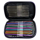Mixed Aluminum Handle Crochet Hooks Knitting Knit Needles Weave Yarn Set- 2