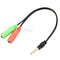 PC Headset To Smartphone Dual Adapter 3.5mm Female to 3.5mm Male Cable Splitter