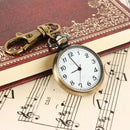 5X( Bronze Color Round Pendant Quartz Watch Pocket Keyring Ladies Kids Wat B5P4)
