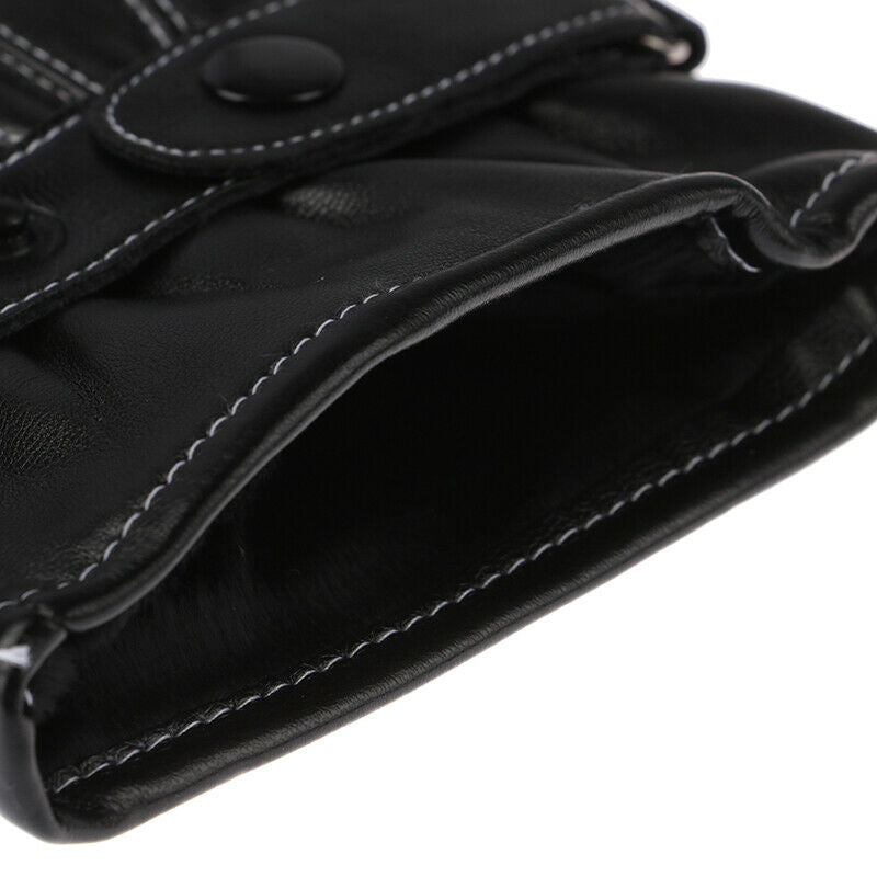 Leather Gloves Full Finger Mens Motorcycle Driving Winter Warm Touch Scree Gw