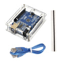 Arduino ATmega328P CH340G UNO R3 Board + USB Cable +Acrylic Box Case Kit