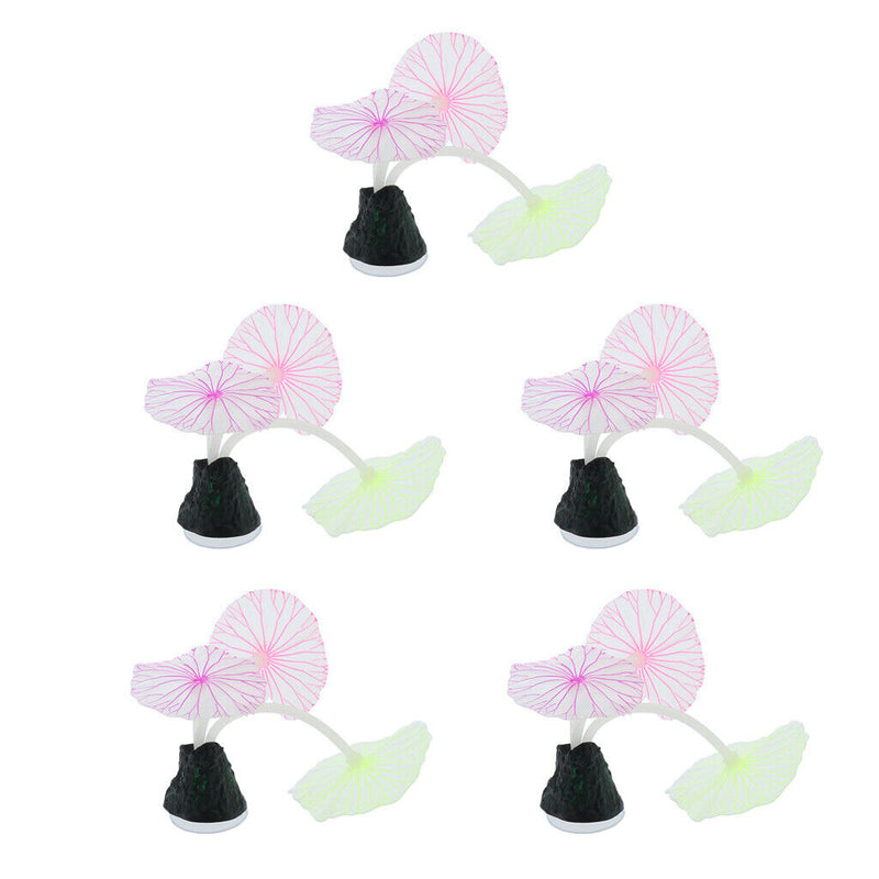 5pc Artificial Plant Aquarium Glow In The Dark   Tank Ornament Decoration