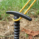 5pcs Black Plastics Camping Awning Tent Stakes Pegs Pins Screw Type Outdoors
