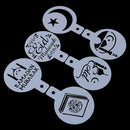 6x Eid Mubarak Coffee Stencil DIY Ramadan Coffee Printing Template Cake DecoA3C