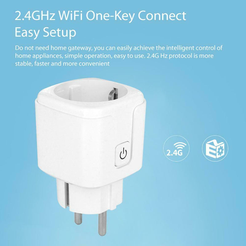 Tuya WiFi Smart Socket EU Plug Remote Timing Outlet Adapter Voice Control