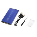 2.5" USB2.0 Aluminum IDE HDD Hard Drive External Enclosure Case Blue