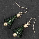 Charm Women's Star Christmas Tree Earrings Dangle Hook Ear Drop Green Ornaments