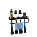 Wall Mounted Black Kitchen Pantry Rack Shelf Cookware Storage Organizer Wit