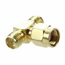 2 Pcs RP SMA Male to Two RP SMA Female Triple T RF Adapter Connector 3 way  N2S6
