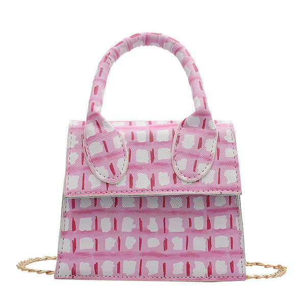 Fashion Printed Women Shoulder Bag PU Leather Chain Mini Totes Handbag (1) A#S