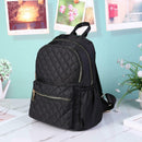 Women Large Capacity Lattice Backpack Preppy Nylon Shoulder School Bags