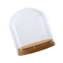 Glass Display Cloche Bell Jar Plants Flower Preservation Vase Wood Cork S