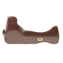 Leather Camera Half Case with Battery Access for Sony ILCE-6500 a6500 Coffee