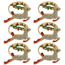 6PCS Metal Colored Elk Christmas Napkin Ring Wedding Banquet Hotel Table Su