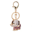 Women Ladies Rhinestone Elephant Charm Pendent Keychain Keyring Gifts Purple