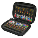 16pcs Spinner Baits Metal Sequin Spoon Lures with Hard Shell EVA Carry Case