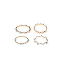 4 Pcs/set Bohemia Colorful Crystal Stone Finger Rings Set Wedding Jewelry Gift