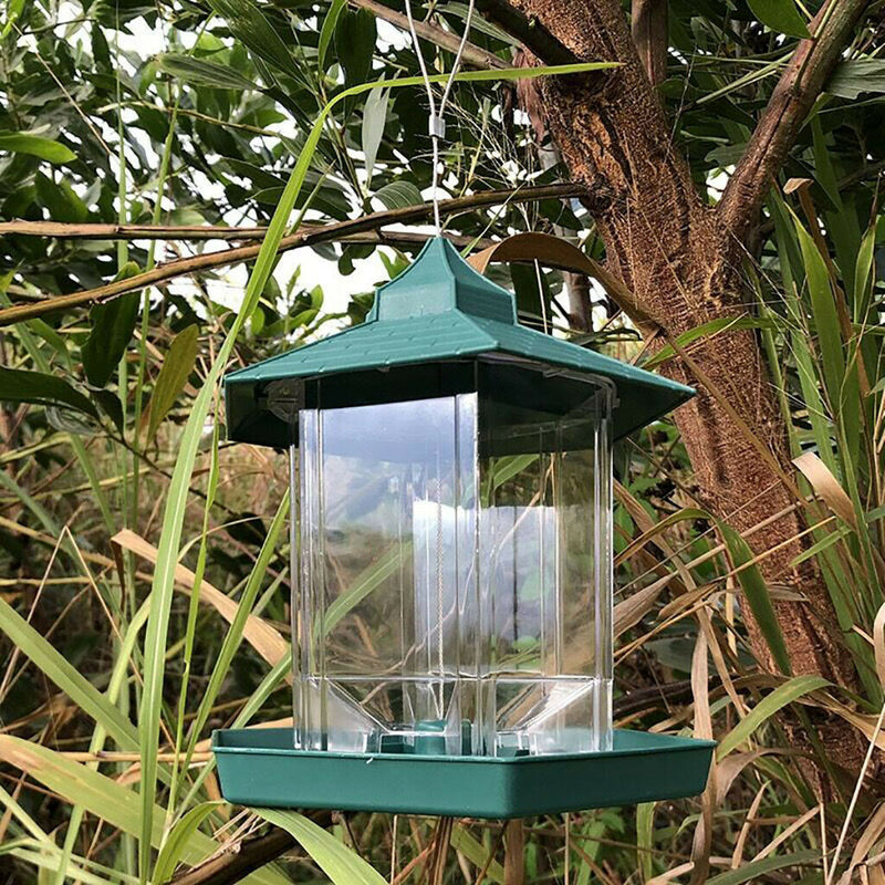 2020 Bird Feeder Hanging for Garden Yard Decoration Hexagon Shaped With Roof