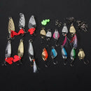 37pcs Metal Spoon Fishing Lure Kits Spinning with Box Tackle