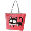 Girl cat eat fish shopping bag Shoulder Women Handbags beach tote bags hand S5C9