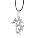 Fashion Men's Titanium Steel Dragon Pendant Necklace With Leather Chain Jewelry