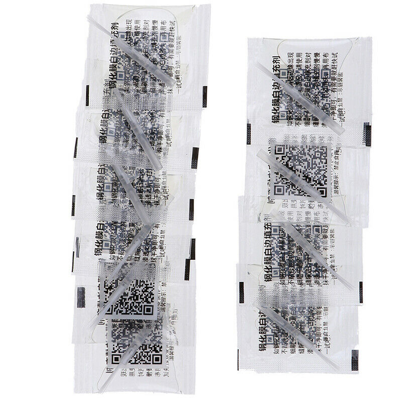 10pcs Phone Tempered Glass White Edge Eliminate Liquid with BrushA3C