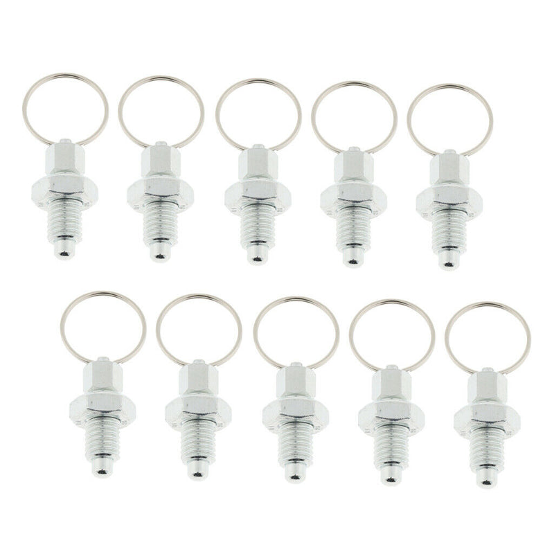 10x M10 Index Plunger with Ring Pull Spring Loaded Retractable Locking Pin