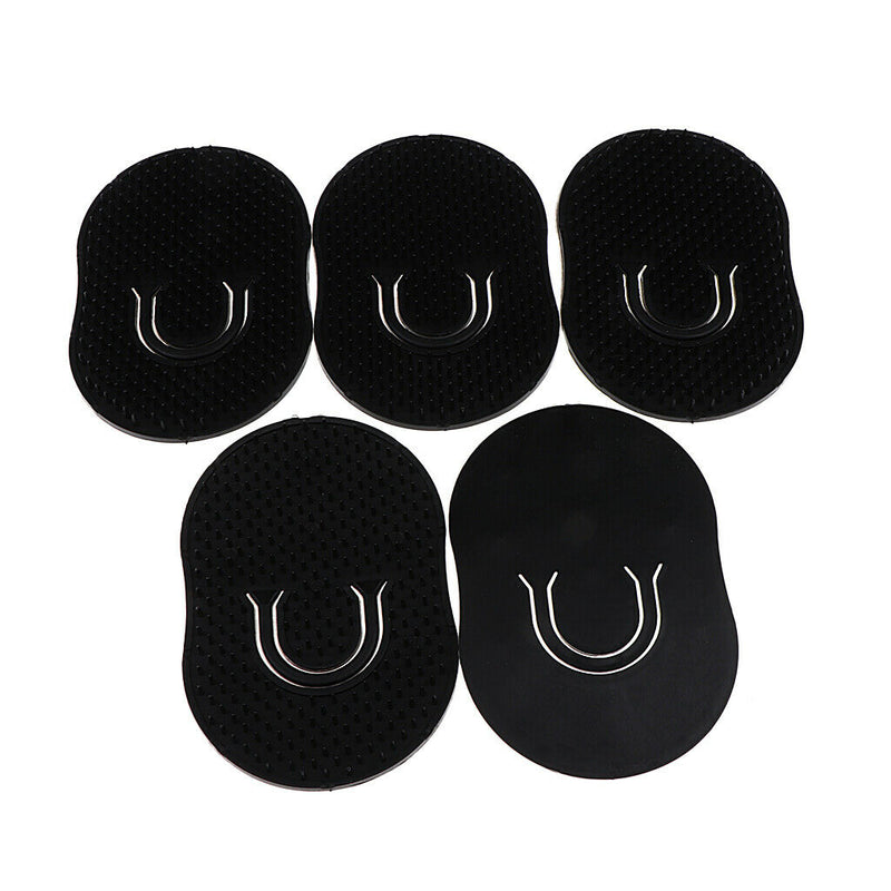 5 Pieces Round Black Palm Brush for Men, Portable Hair Brushes Beard Shampoo