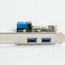 2 Port USB 3.0 PCI-E Expansion Card 19pin Header 4pin IDE Power Connector  BX