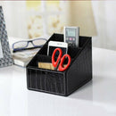 Luxury Leather Desktop Remote Control/Tv Guide Organizer Box Makeup Cosmeti