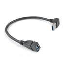 Usb 3.0 Angle 90 Degree Extension Cable Male To Female Adapter Cord Data Up O7D1