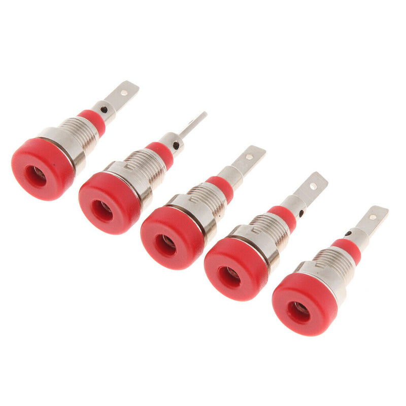 5 Piece 2mm Banana Jack Binding Post Nut For Multimeter Test Red