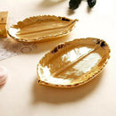 Fine trendy Jewelry plate storage tray ceramic key plate electroplating gol P1E5