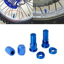 6x Motorcycle Blue Tyre Wheel Valve Stem Caps Cover Rim Lock Nuts CNC Machined
