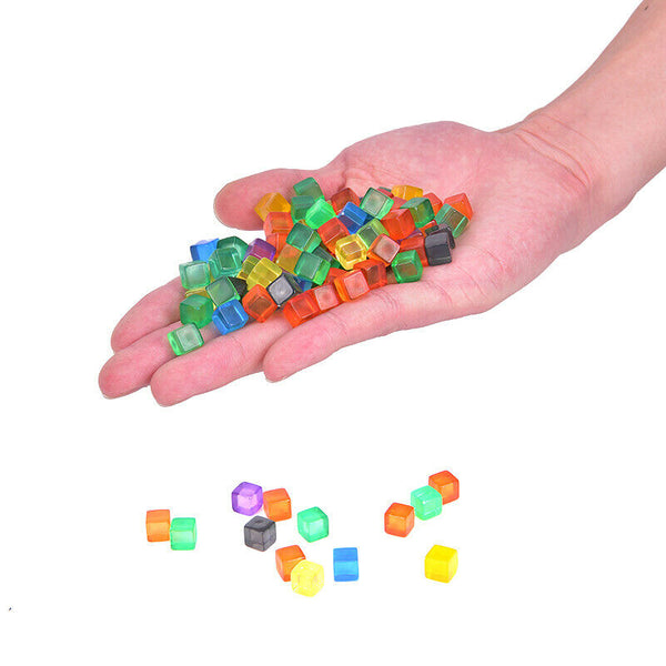 100Pcs 8mm Square Corner Colorful Crystal Dice Chess Piece Right Angle DiceME