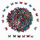 50Pcs Mixed Bulk Butterfly Phantom Wooden Sewing Buttons Scrapbooking 2 Holes