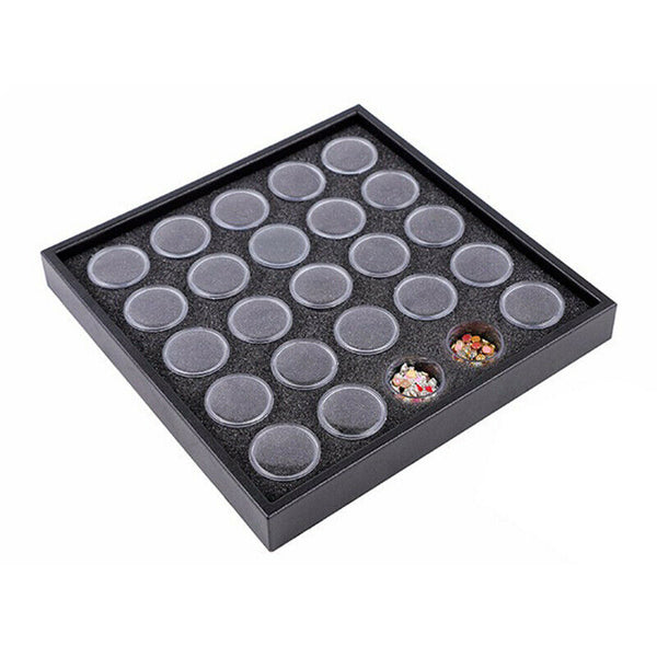 Empty 25 Space Nail Art Powder Gems Rhinestone Storage Container Case Box P F7F4