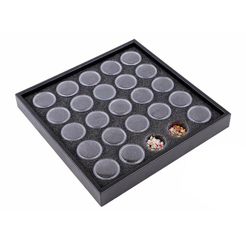 Empty 25 Space Nail Art Powder Gems Rhinestone Storage Container Case Box P F7F4