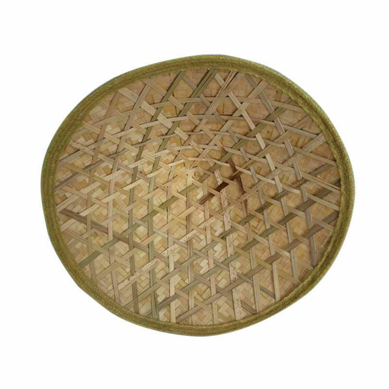 Oriental Vietnamese Chinese Asian Straw Cone Shaped Fishing Rice Bamboo Hat B3U0