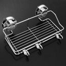 Vacuum Suction Type Bathroom Kitchen Storage Rack Shelf Holder with 3 Hooks