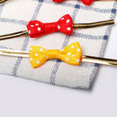 20x Dots Bowknot Metallic Twist Ties Lollipop Cake Sealing Cello Fixed Ties BX