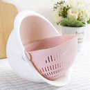 Multi-Functional Drain Basket Plastic Double Layer Vegetable Washing Basket Y7L4