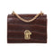 Elegant Women Pure Mini Shoulder Bags Leather Chain Messenger Bag (Brown)