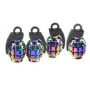 4pcs Metal Schrader Tire Valve Caps Bike Motorcycle Dust Cover  Metal