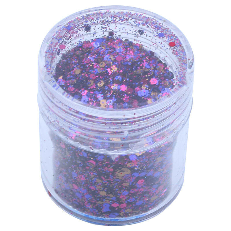 5 bottle Glitter Eye Shadow Nail Art Face Body Tatto Powder U6H2