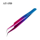 4x Electroplated Colorful Tweezers Precision Stainless Steel Anti-static T UFK