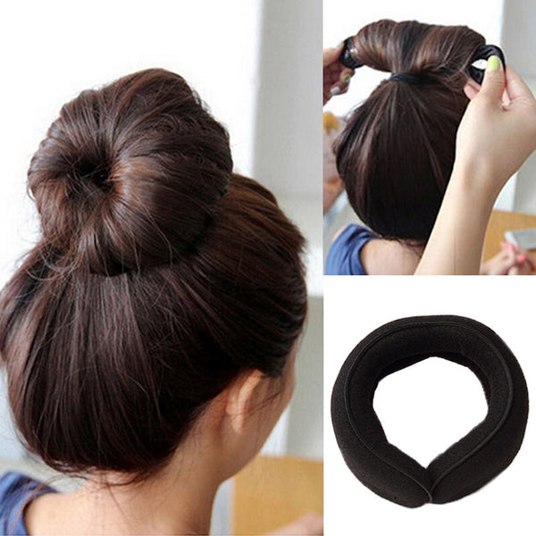 2Pcs Magic Sponge Hair Styling Bun Maker Twist Curler Tool Clip Donut Style.New