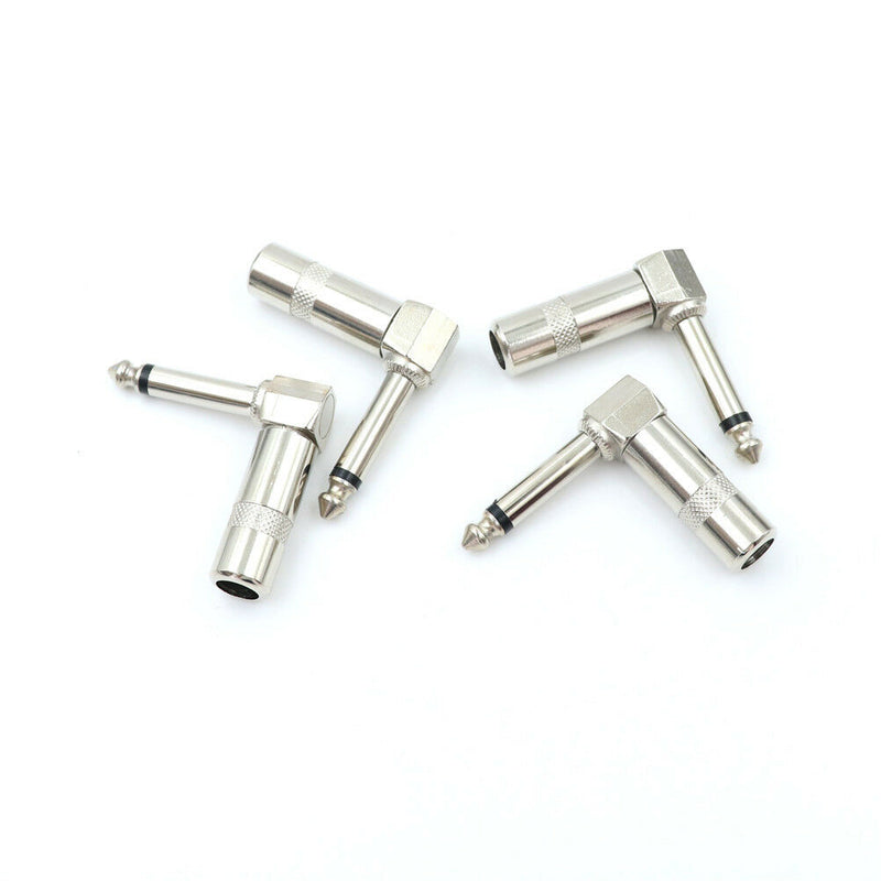4x 90 Degree Right Angle 6.35mm 1/4"" Male Mono Phone Welded Jack PlugTe