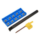 12Pcs Dcmt0702 Carbide Inserts + S12M-Sducr07 Boring Bar 150Mm With Wrench  W7E6